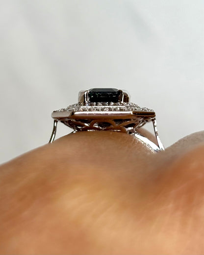 Bague Style Art Déco Saphir 1 carat &amp; 42 Diamants &quot;Ninon&quot;
