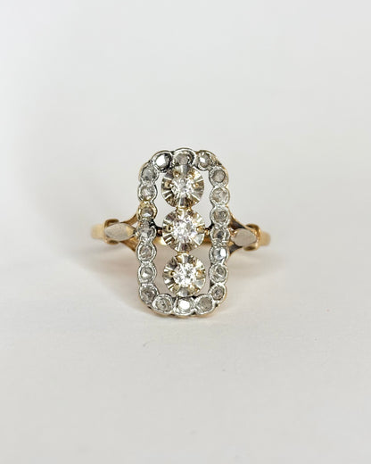 Bague Art Déco Diamants 0.79 carat &amp; Or 18 carats 6.25 g &quot;Ava&quot;