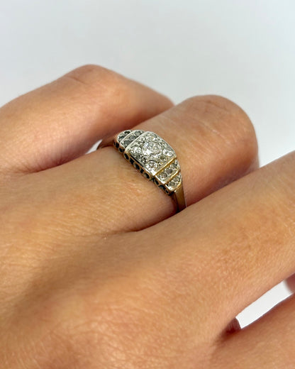 Bague Art Déco 15 Diamants &quot;Camélia&quot;