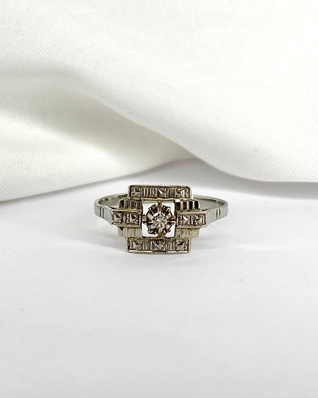 Bague Vintage Art-Déco Diamant &quot;Emeline&quot;