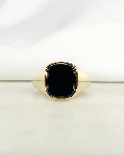 Bague Chevalière Onyx 2 carats &quot;Lou&quot;