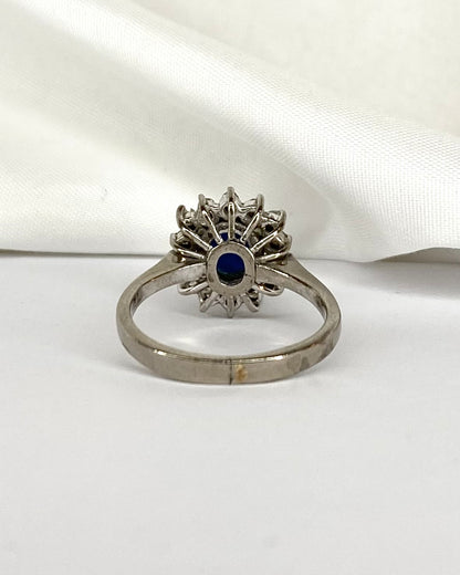 Bague Marguerite Saphir 1.20 carat &amp; 14 Diamants &quot;Gina&quot;