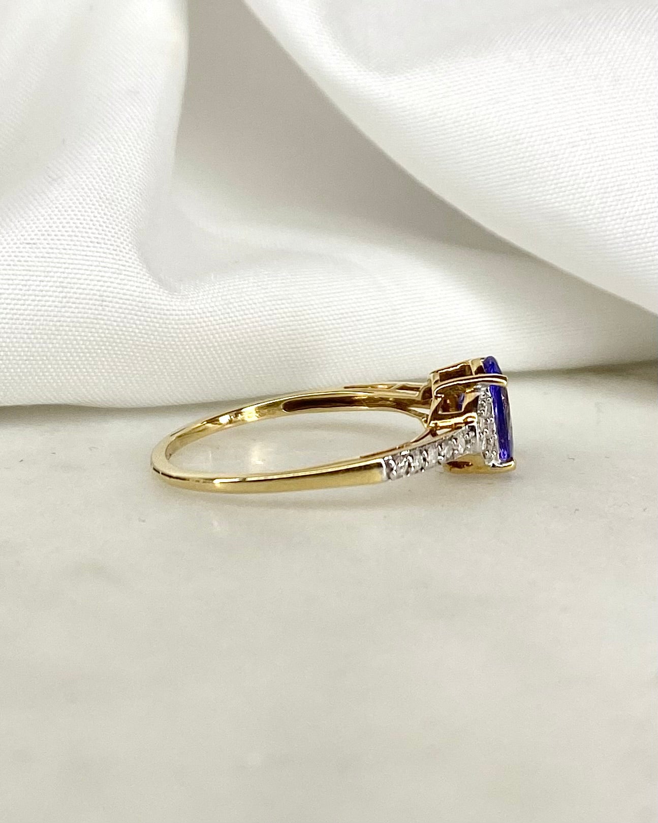 Bague Trilogie Tanzanite 1.34 carat &amp; Diamants &quot;Shana&quot;
