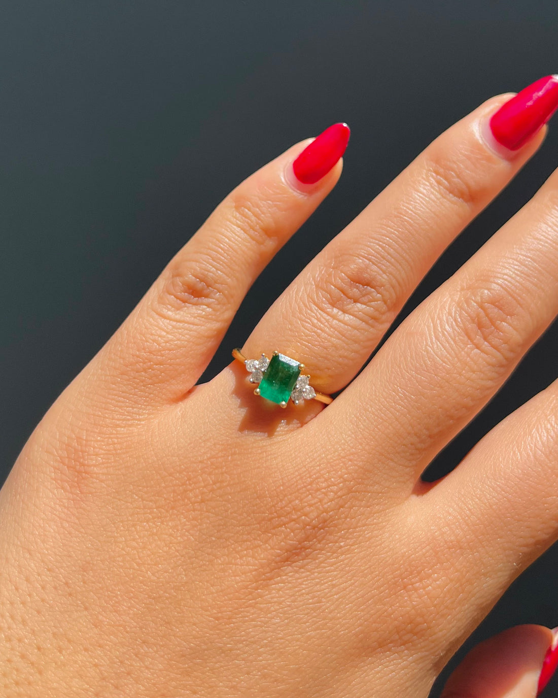 Bague Trilogie Emeraude 1.10 carat & Diamants “Sierra ”