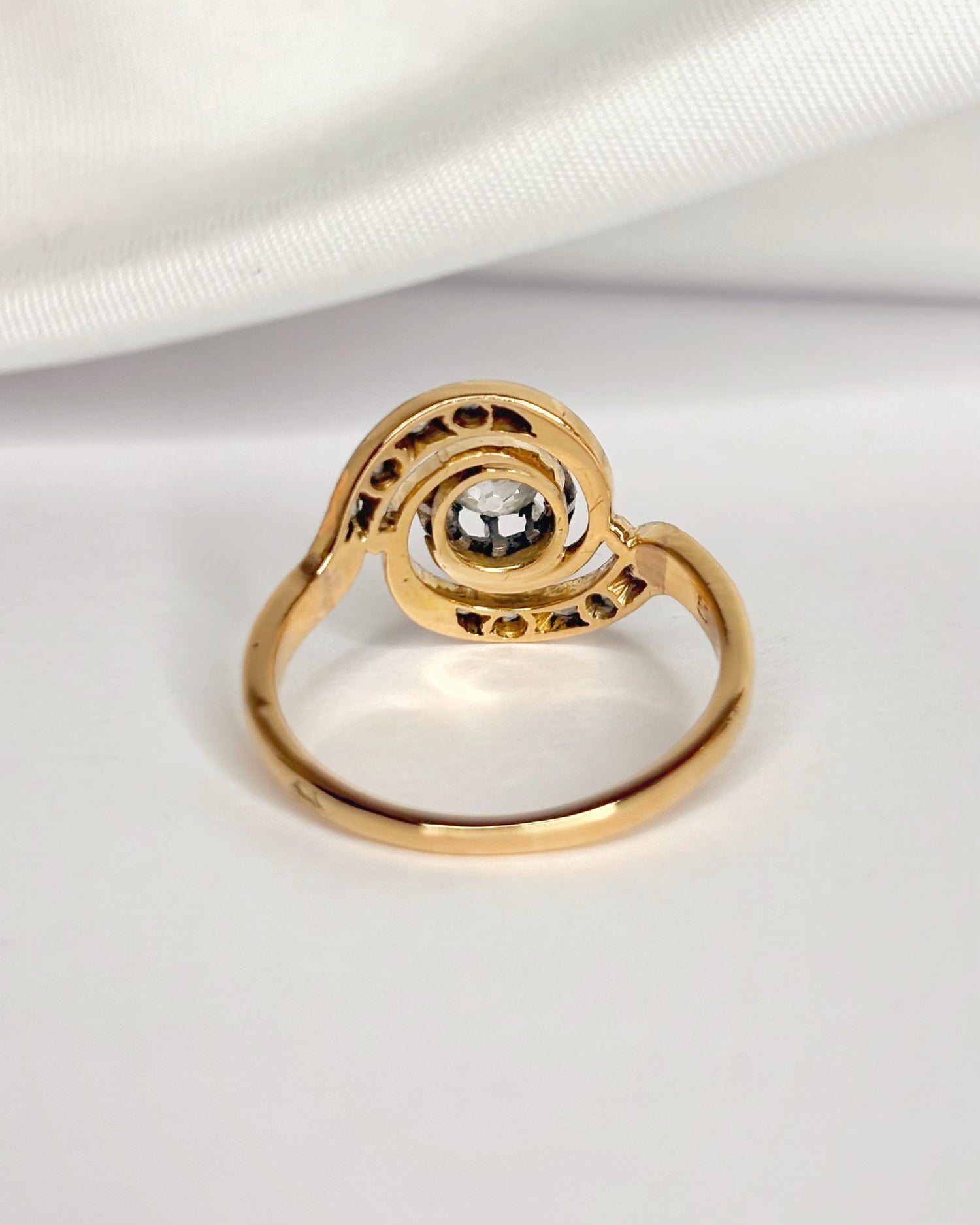 Art Deco Tourbillon Ring with 0.29 Carat Diamonds "Suzanne"