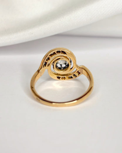 Art Deco Tourbillon Ring with 0.29 Carat Diamonds "Suzanne"