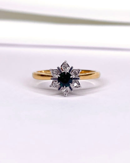 Bague Marguerite Saphir &amp; Diamants "Cristina"