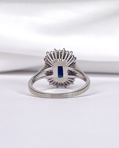 Bague Marguerite Saphir 2.80 carats &amp; Diamants "Laurie"