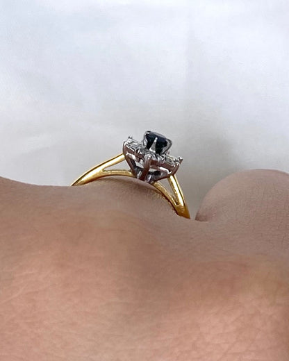 Bague Marguerite Saphir &amp; Diamants "Cristina"