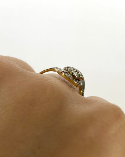 Bague Tourbillon Style Art Nouveau Diamants "Lola"