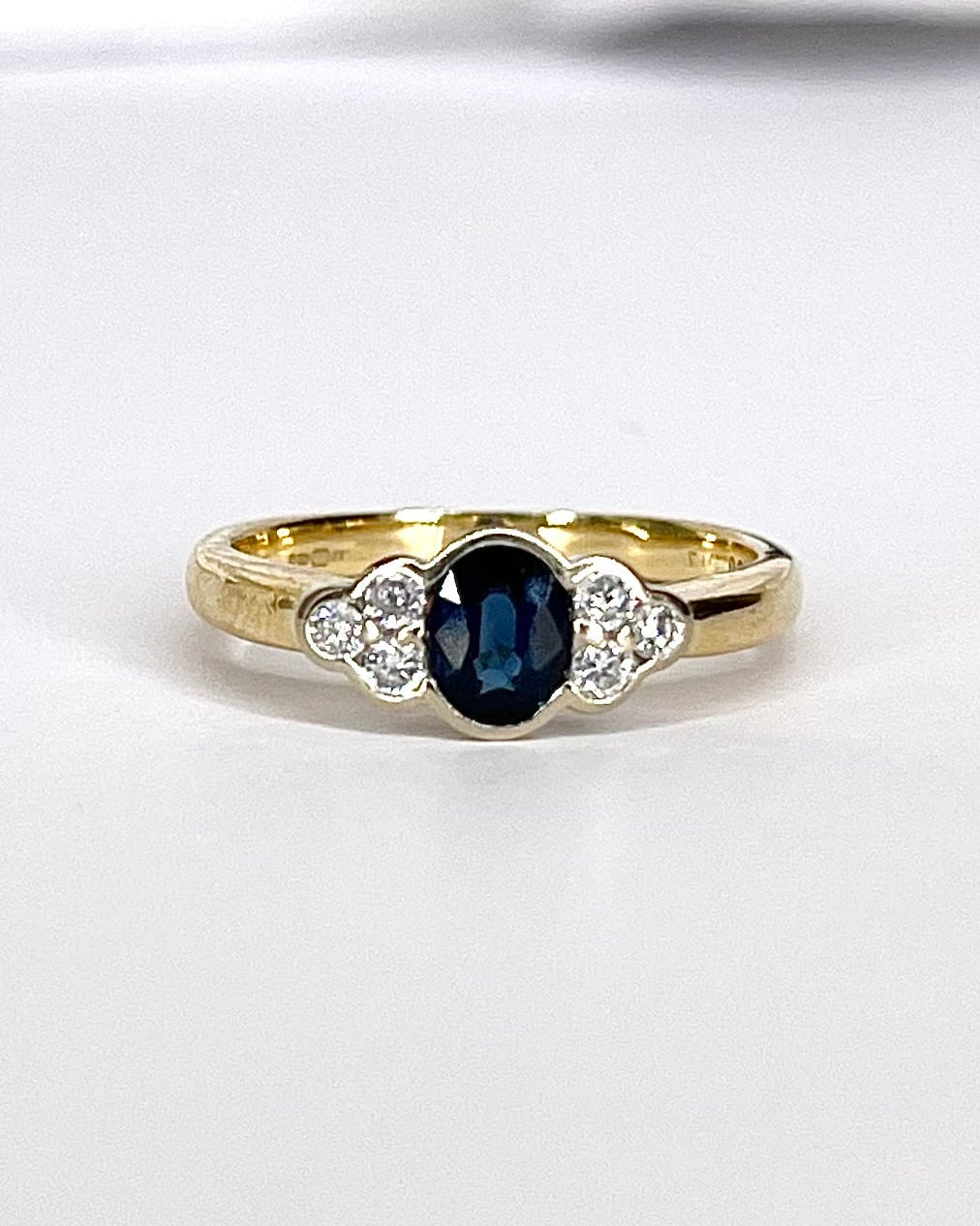 "Tiphaine" Sapphire &amp; Diamond Trilogy Ring
