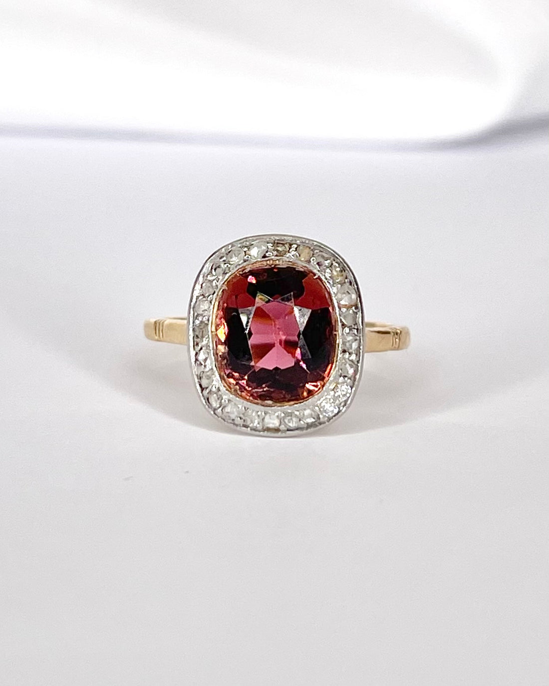 Bague Art-Déco Tourmaline 2.60 carats &amp; Diamants 0.25 carat "Justine"