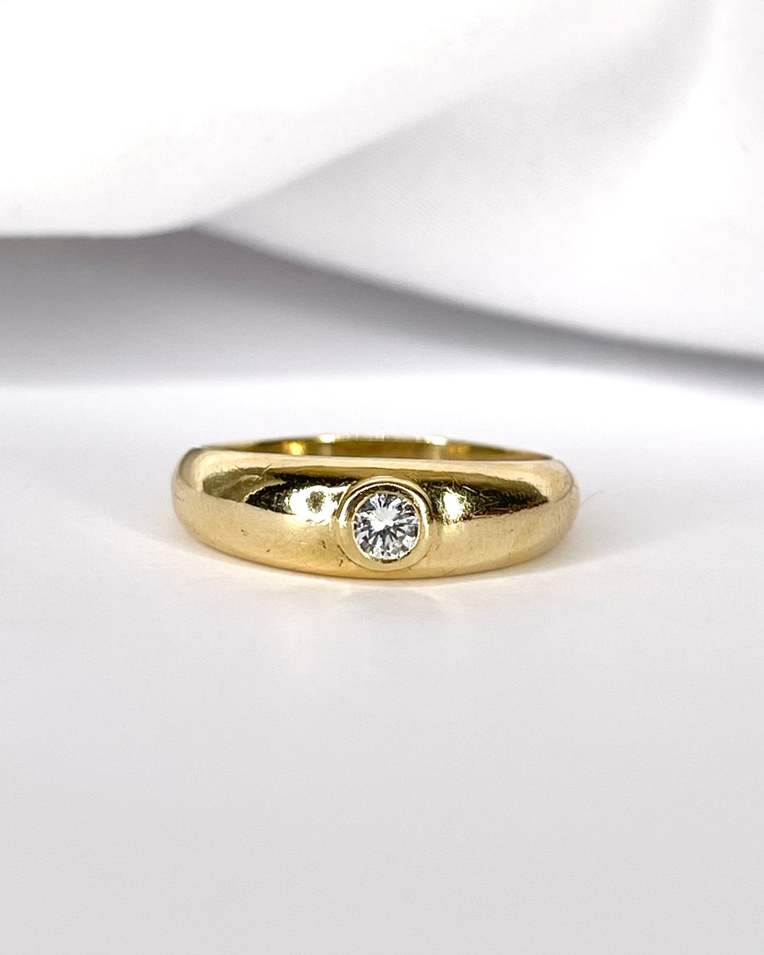 Bague Jonc Diamant 0.20 carat &amp; Or 4,40 g "Lison"