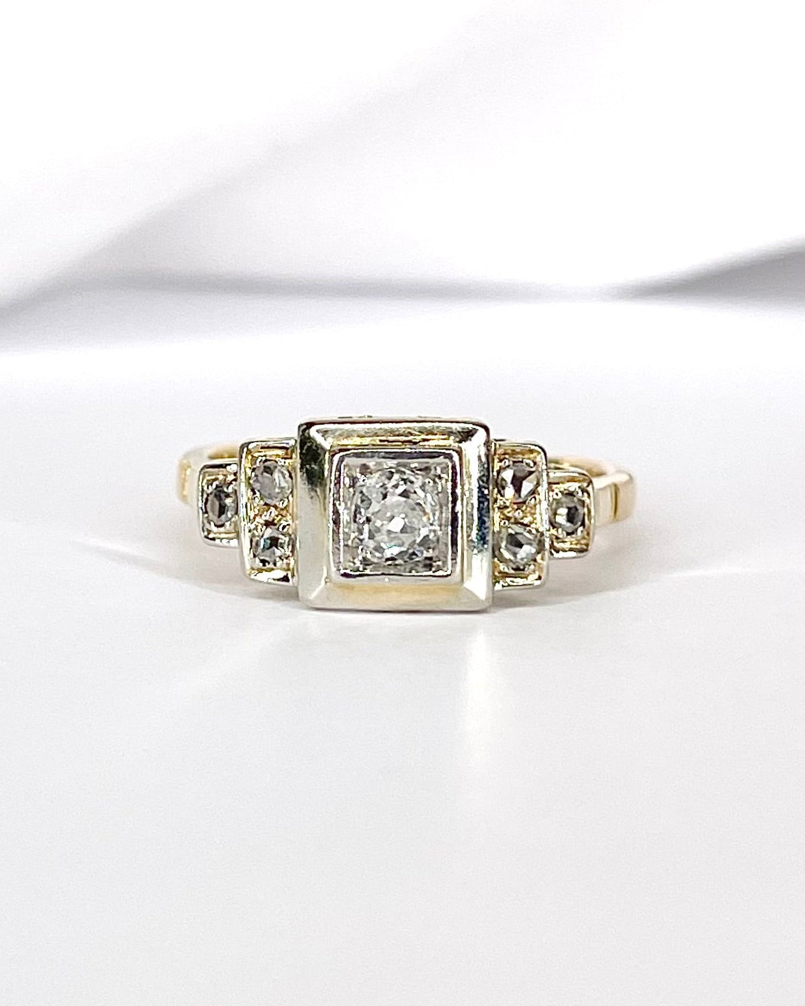 Tank Art Deco Diamond Ring 0.41 Carat "Solange"