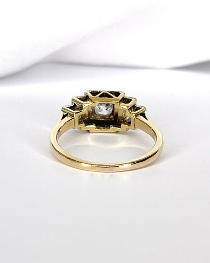 Tank Art Deco Diamond Ring 0.41 Carat "Solange"