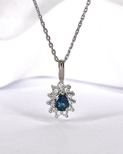 Pendentif Marguerite Saphir &amp; Diamants "Anita"
