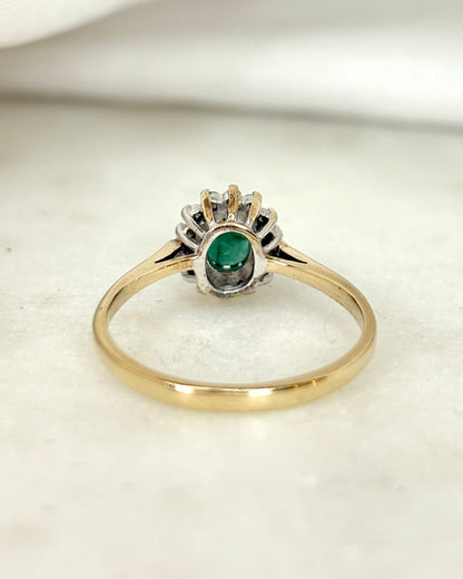 Bague Marguerite Émeraude &amp; Diamants &quot;Thélia&quot;