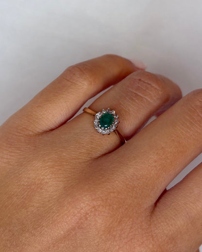 Bague Marguerite Émeraude &amp; Diamants &quot;Thélia&quot;