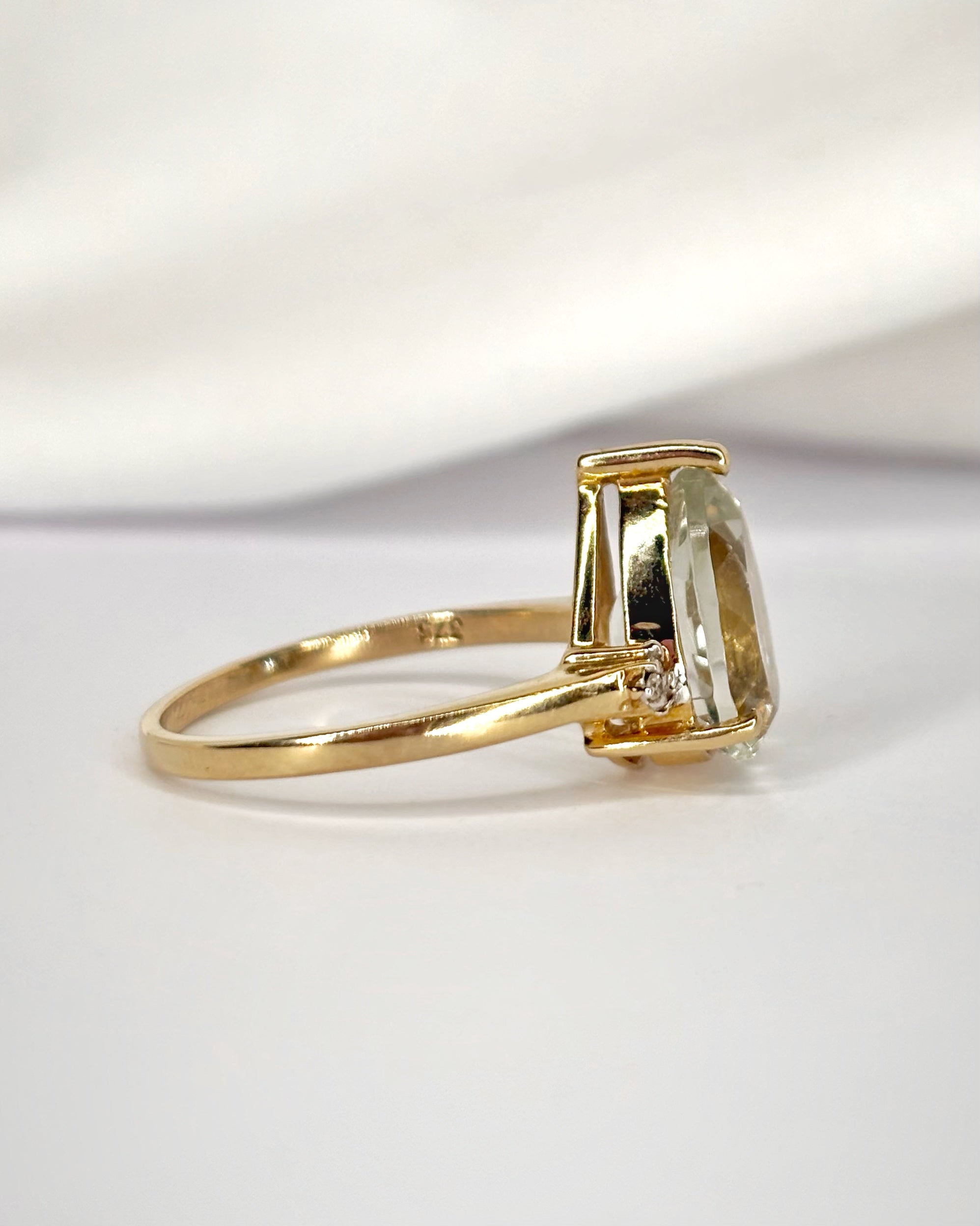 Bague Trilogie Prasiolite 3.10 carats &amp; Diamants "Marta"