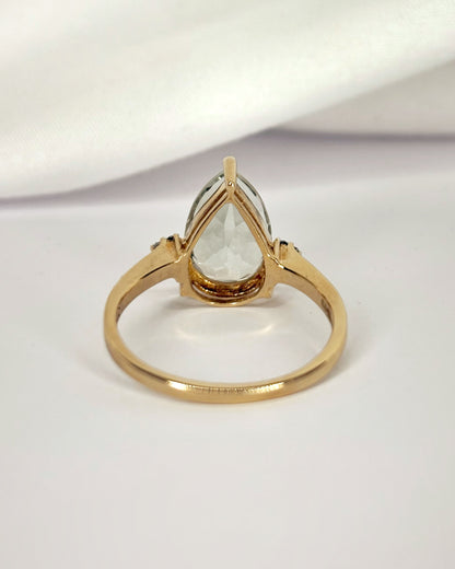 Bague Trilogie Prasiolite 3.10 carats &amp; Diamants "Marta"