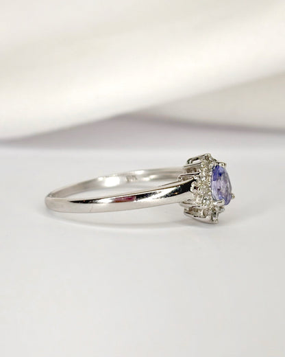 Bague Marguerite Tanzanite 0.35 carat &amp; Diamants "Fiona"