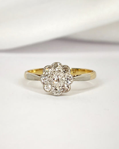 Bague Marguerite Art-Déco Diamants 0.28 carat "Selena"