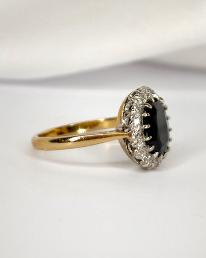 Bague Marguerite Saphir 1.70 carat &amp; Diamants "Lauranne"