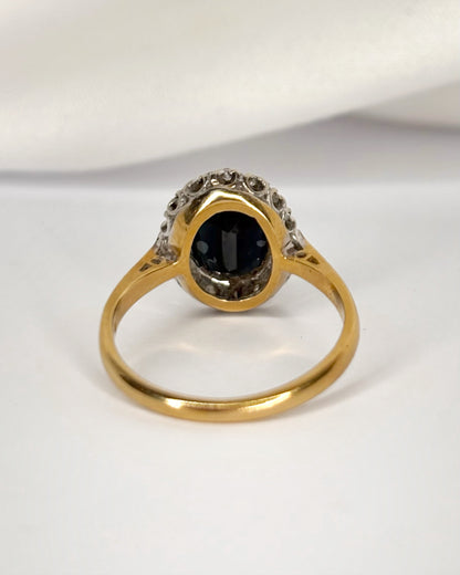 Bague Marguerite Saphir 1.70 carat &amp; Diamants "Lauranne"