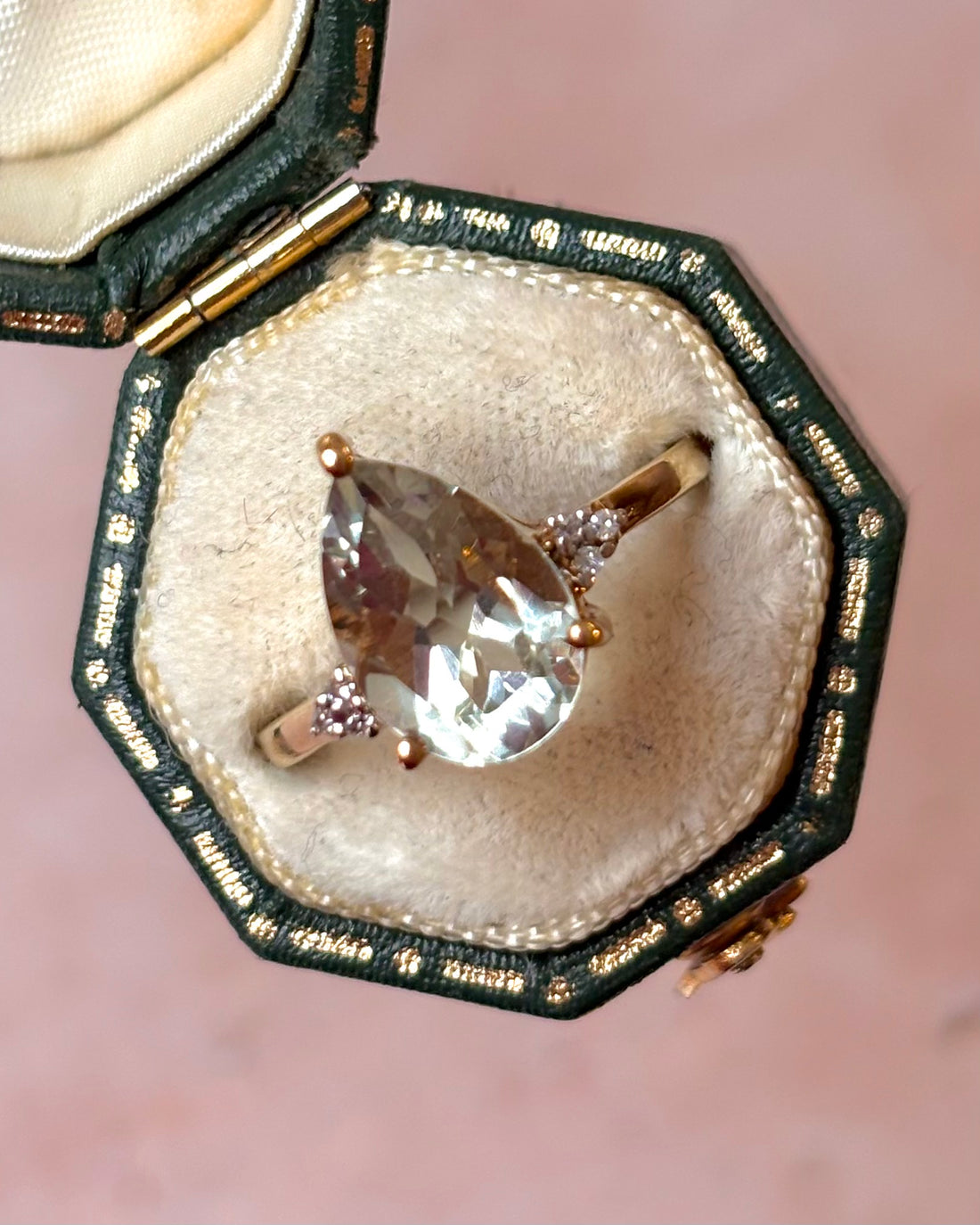 Bague Trilogie Prasiolite 3.10 carats &amp; Diamants "Marta"