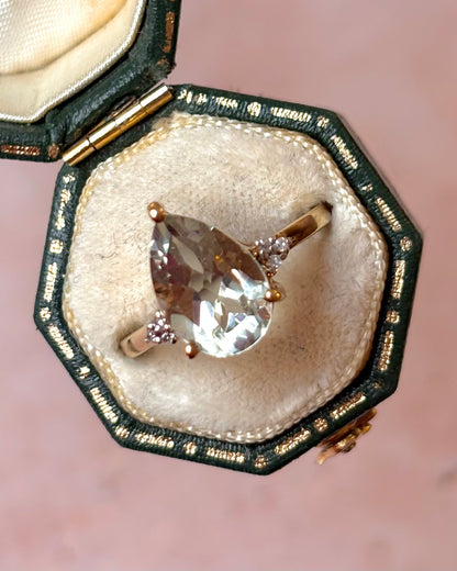 Bague Trilogie Prasiolite 3.10 carats &amp; Diamants "Marta"