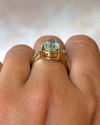 Bague Trilogie Prasiolite 3.10 carats &amp; Diamants "Marta"