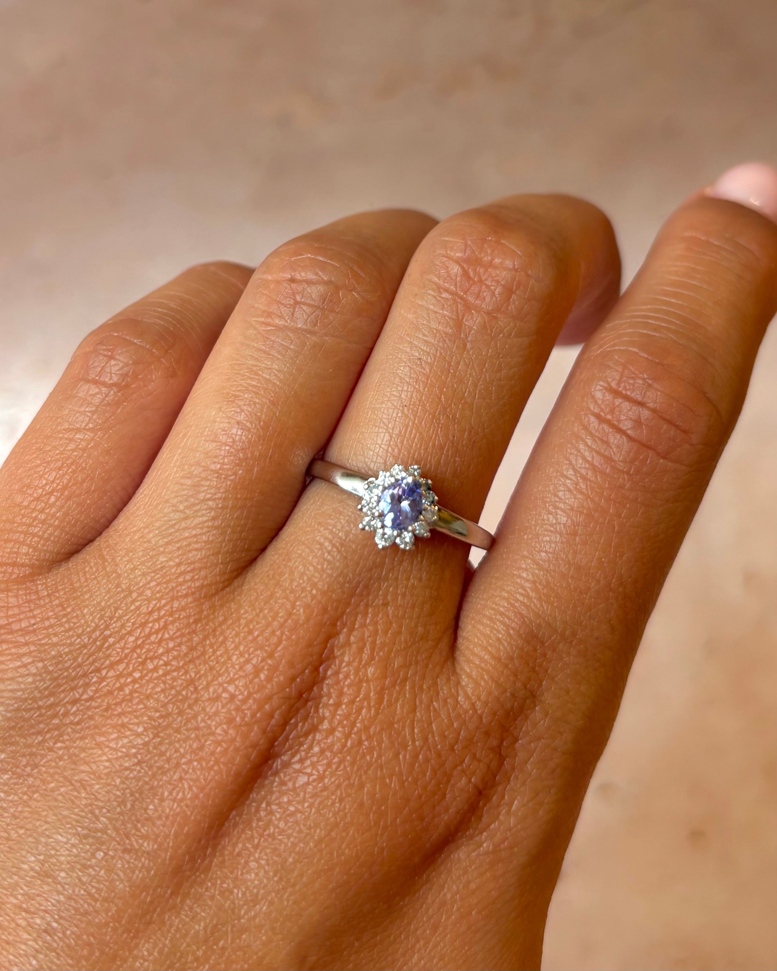 Bague Marguerite Tanzanite 0.35 carat &amp; Diamants "Fiona"