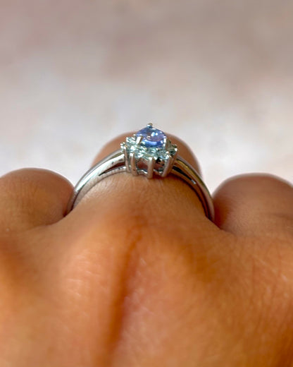 Bague Marguerite Tanzanite 0.35 carat &amp; Diamants "Fiona"