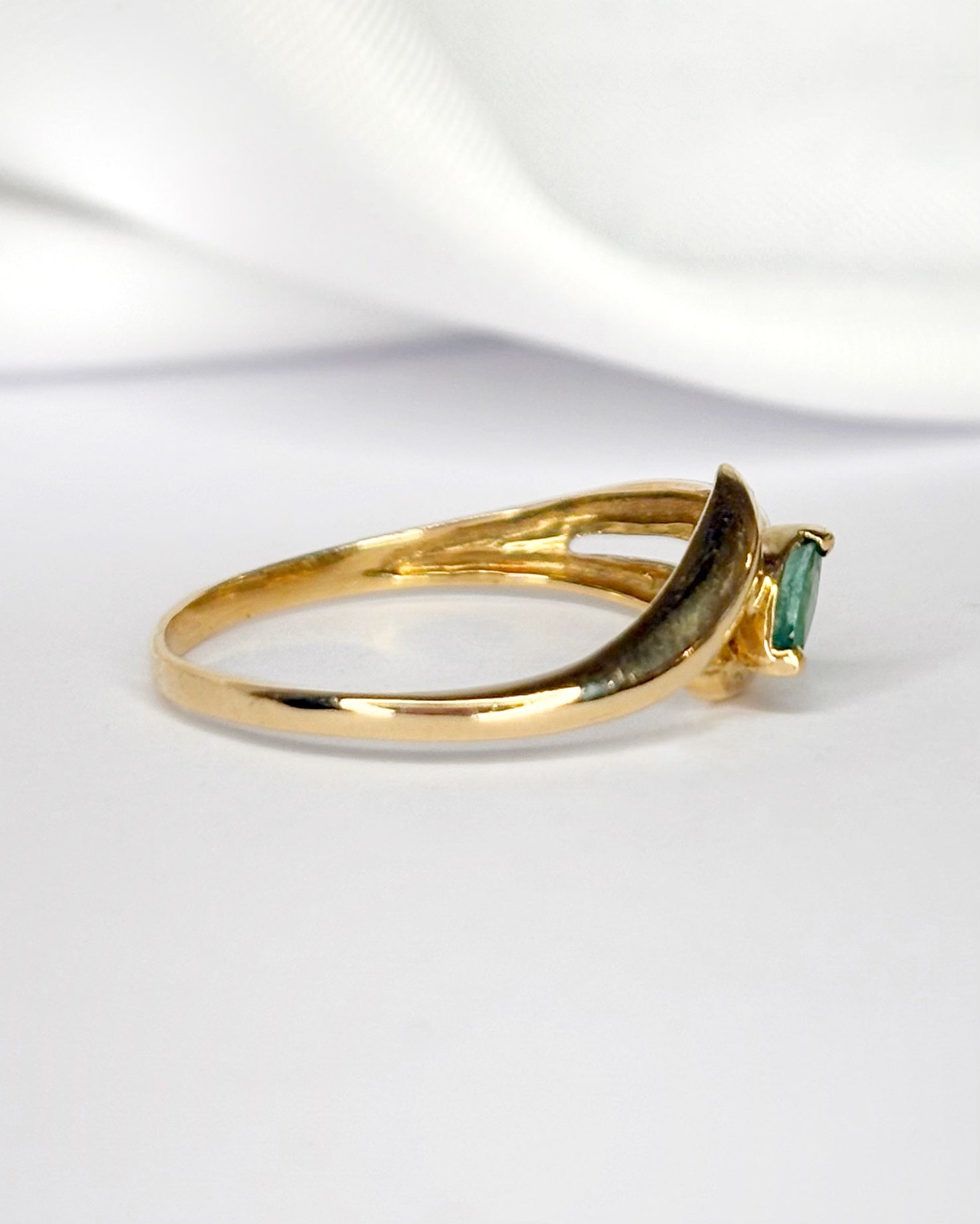 Bague Toi &amp; Moi Émeraude &amp; Diamant "Joline"