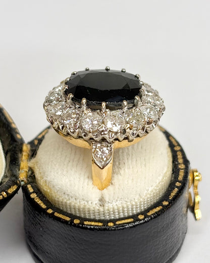 Bague Marguerite Saphir 5.50 carats &amp; Diamants 1.50 carat "Charlotte"