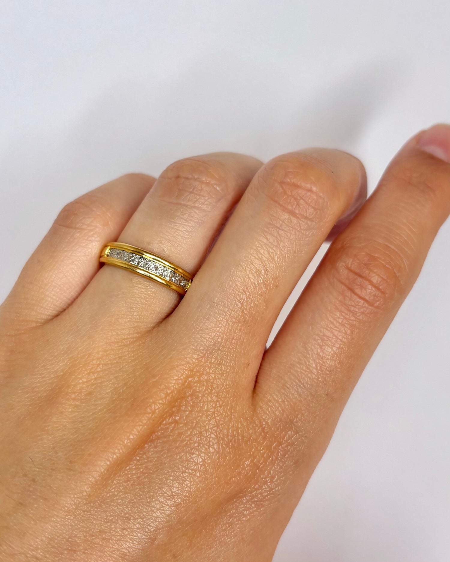 Bague Demi-Alliance Diamants &amp; Or 2,93g "Connie"