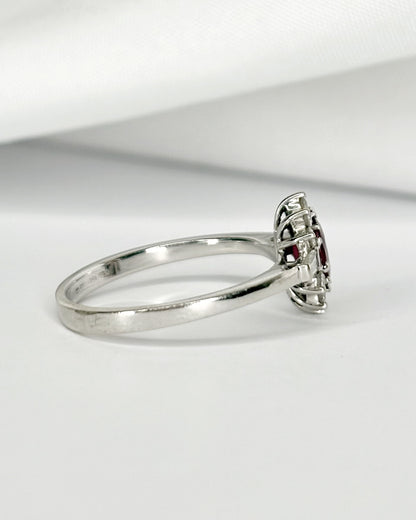 Bague Marguerite Rubis 0.62 carat &amp; 12 Diamants "Nour"
