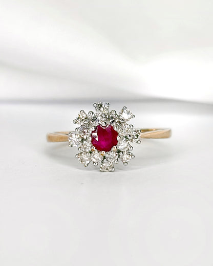 Bague Marguerite Rubis &amp; Diamants "Célia"