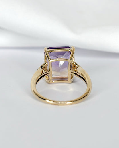 Bague Trilogie Cocktail Amétrine 5.77 carats &amp; Diamants "Irine"