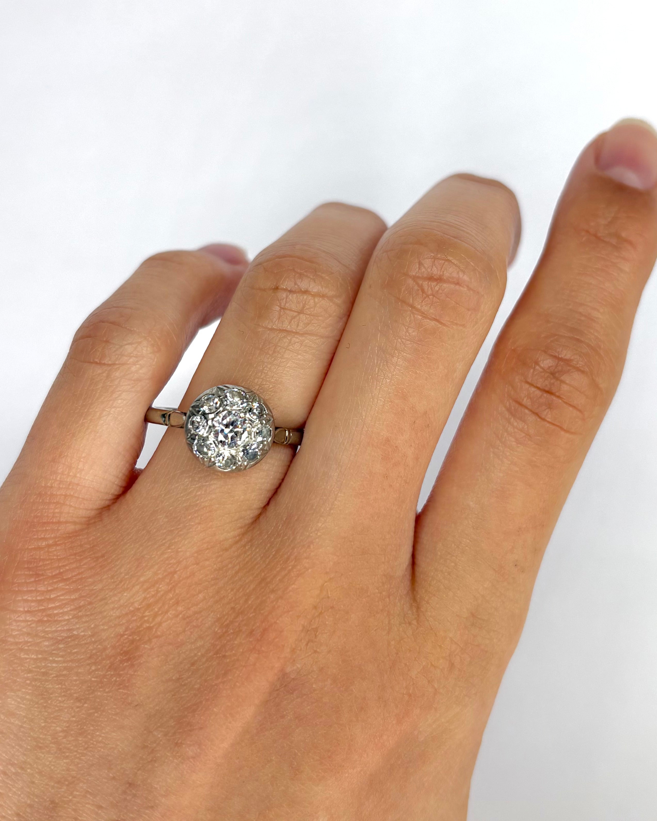 Bague Art-Déco Diamants 0.76 carat "Ginevra"