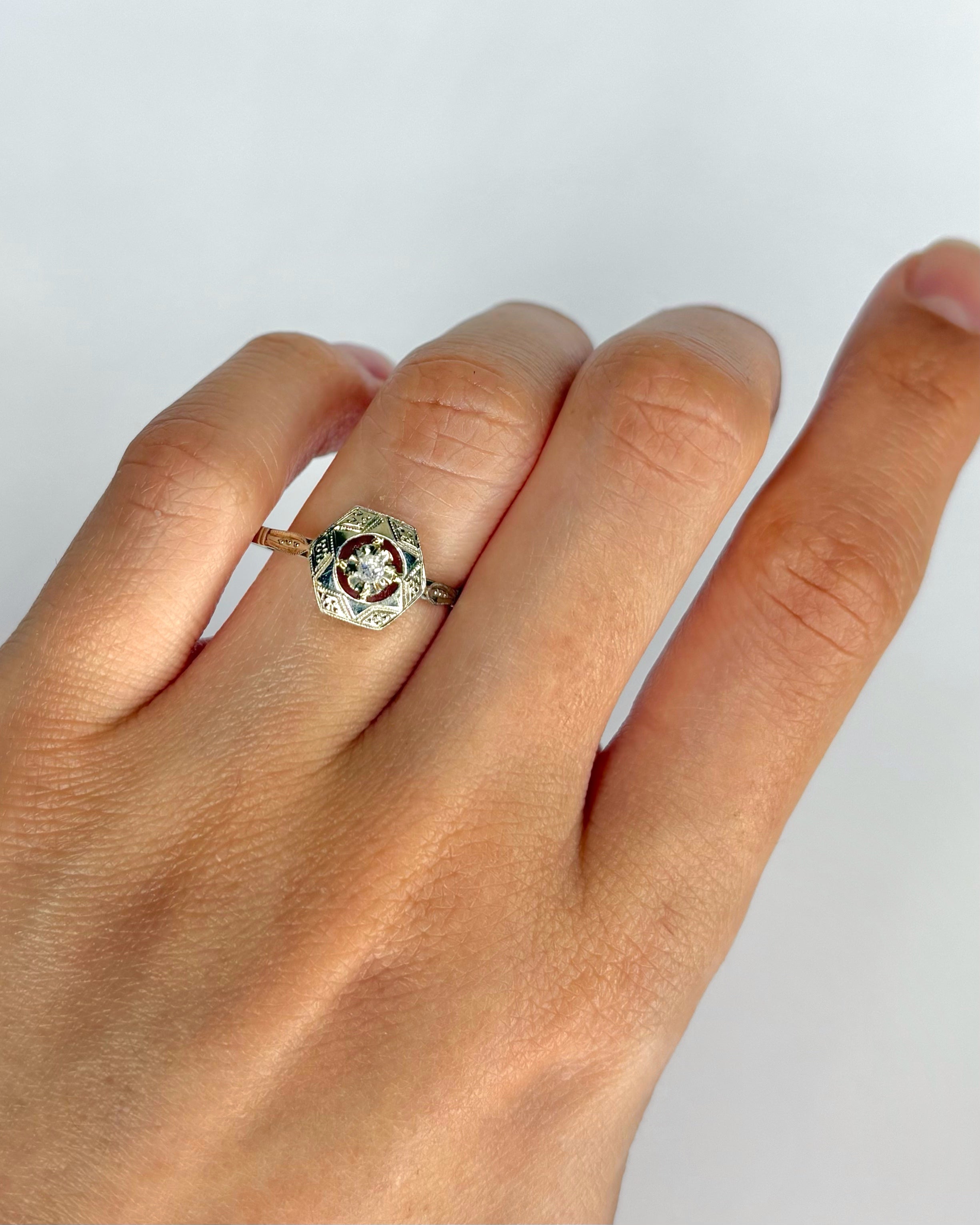 Bague Art-Déco Diamant "Annick" - Elliade Paris