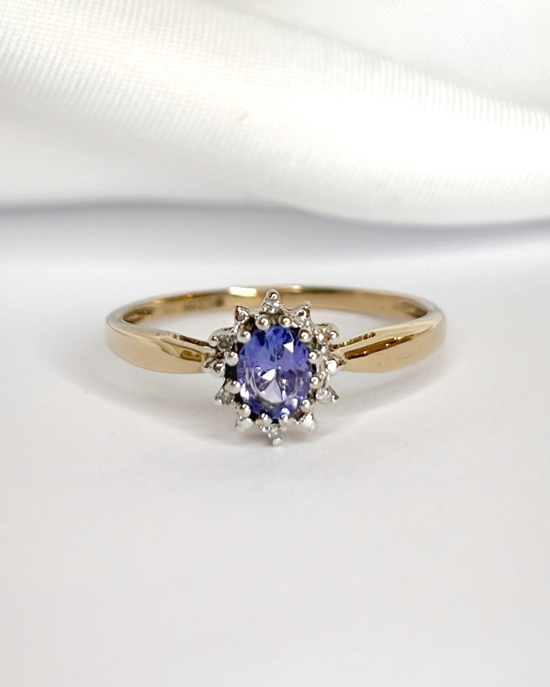 Bague Marguerite Tanzanite 0.60 carat &amp; Diamants "Christelle"