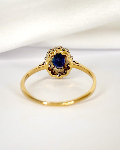 Anillo Marguerite Zafiro 0,85 quilates y diamantes "Erine"