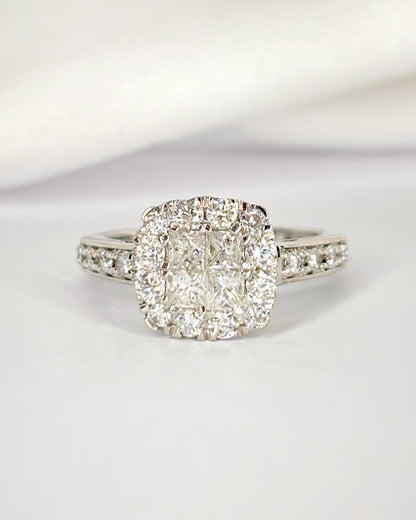 Anillo estilo Art Déco con diamantes de 0,85 quilates "Sonia"