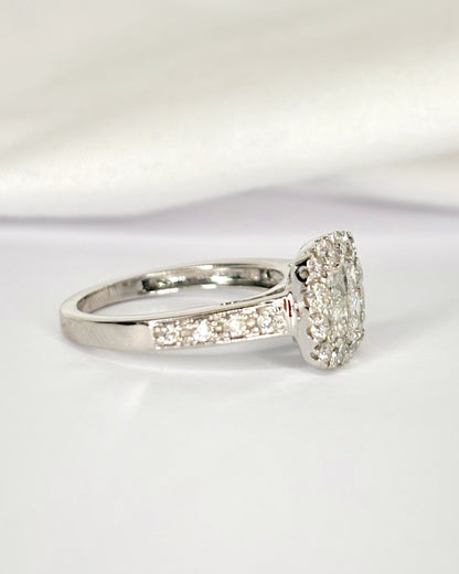 Anillo estilo Art Déco con diamantes de 0,85 quilates "Sonia"