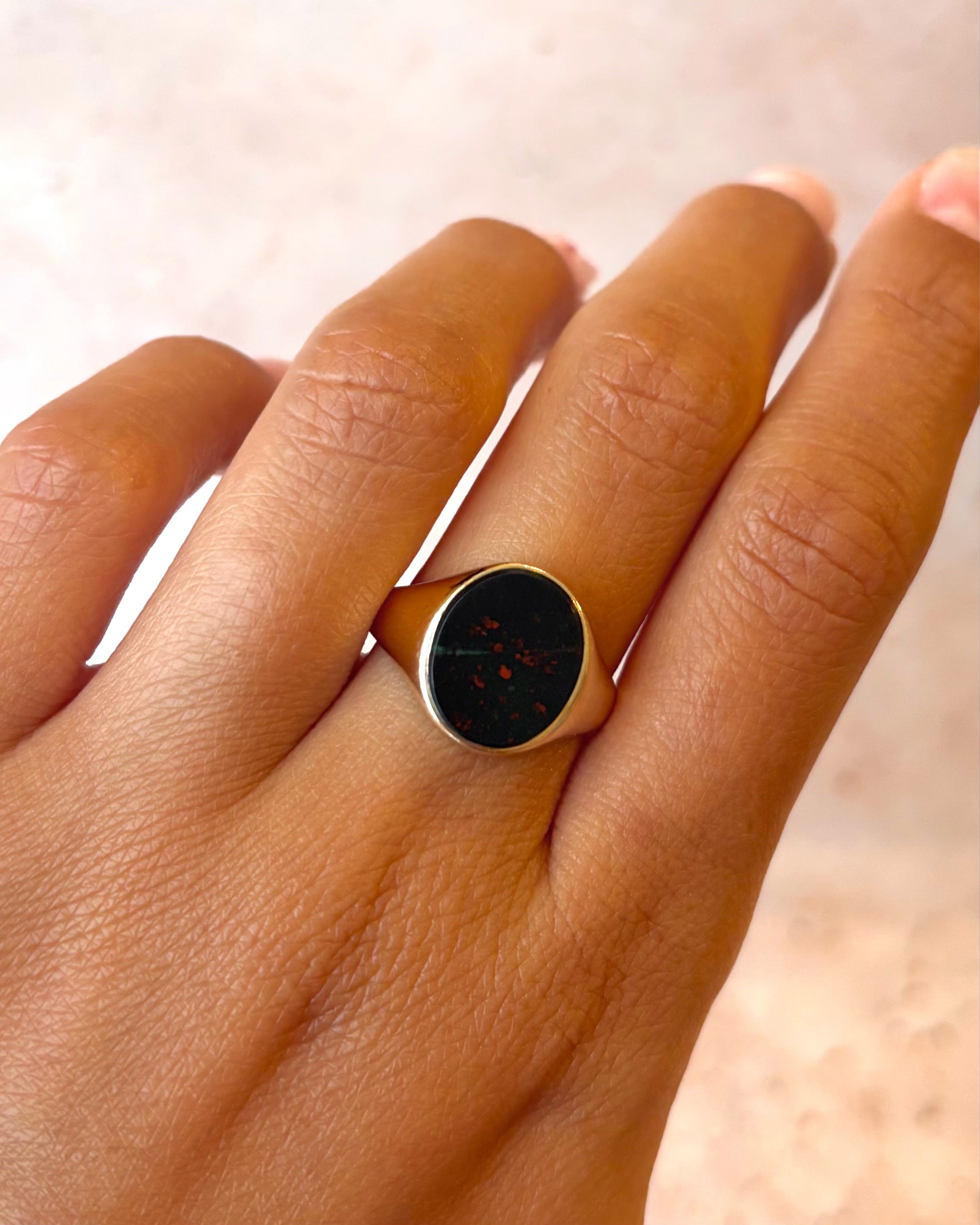 Bague Chevalière Jaspe Sanguin "Marien"