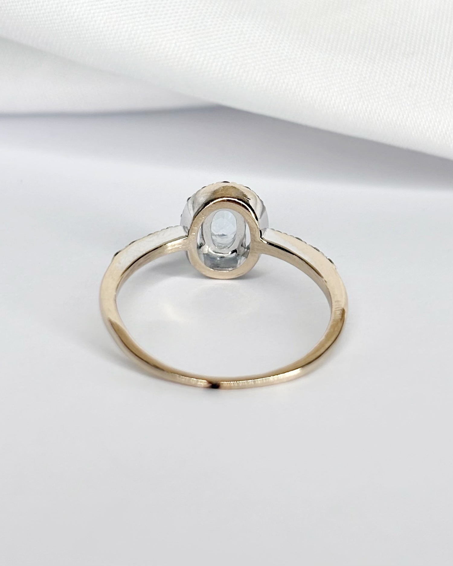 Bague Style Art-Déco Aigue-Marine &amp; Diamants "Coline"