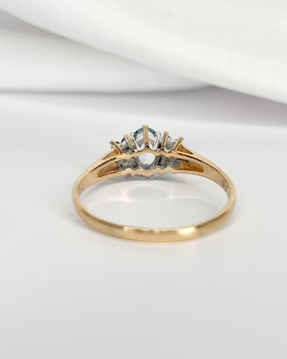 Bague Trilogie Aigue-Marine 0.45 carat &amp; Diamants 0.24 carat "Marine"