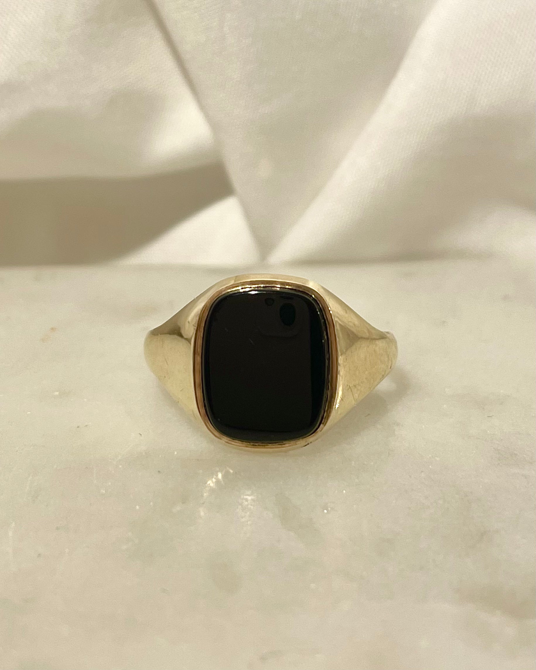 Chevalière vintage Onyx &quot;Janis&quot;