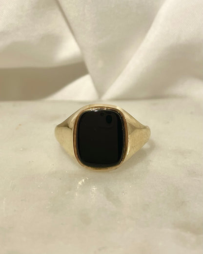Chevalière vintage Onyx &quot;Janis&quot;